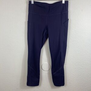 Lululemon Size 4 Pace Rival High Rise‎ Crop Leggings 22" Pants Midnight Navy